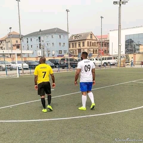 Davido And Kiddwaya Play Football Together (Photo)